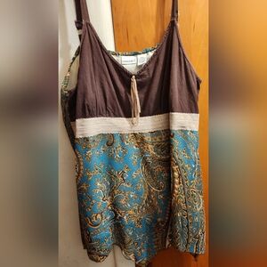 Y2K Women's paisley layered cami, early 2000's bohemian style